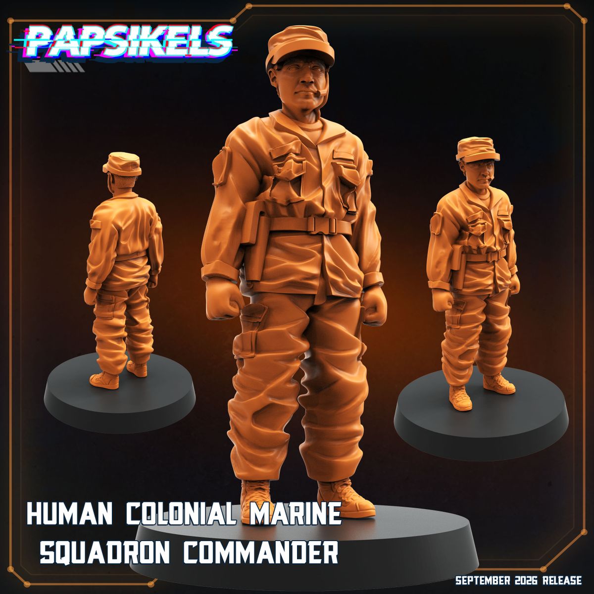 Squadron Commander Colonial Marine 32mm resin miniature by Papsikels