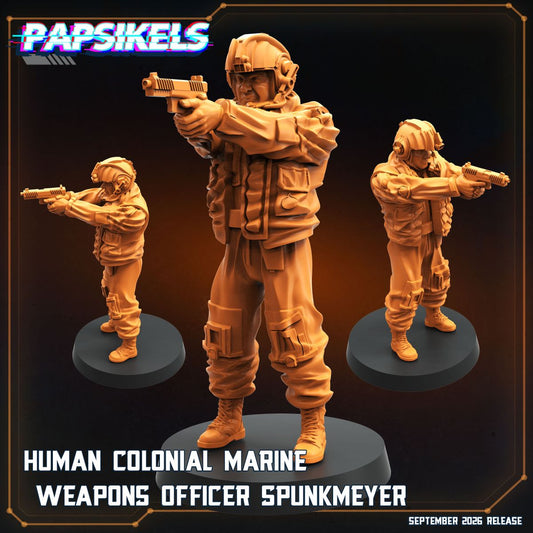 Weapons Officer Colonial Marine 32mm resin miniature by Papsikels