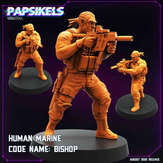 Assault Expert Colonial Marine 32mm resin miniature by Papsikels