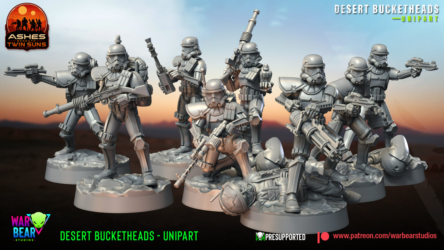 Desert Bucketheads - Unipart - set of 16 (Sculpted by War Bear Studios)