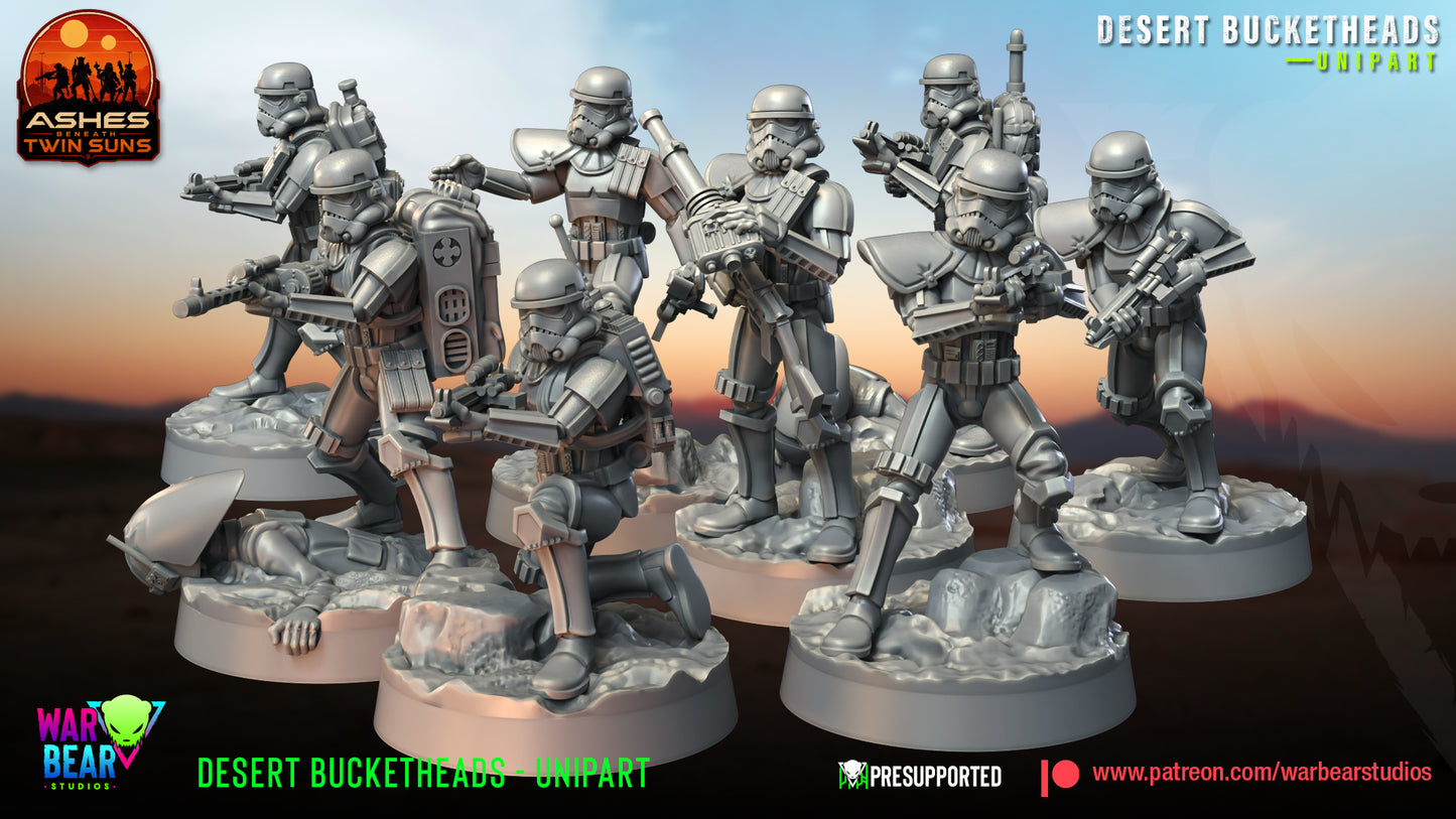 Desert Bucketheads - Unipart - set of 16 (Sculpted by War Bear Studios)