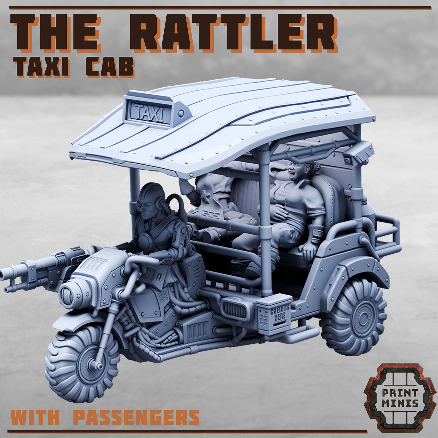 The Rattler, Grimdark Taxi Cab (Sculpted by PrintMinis)