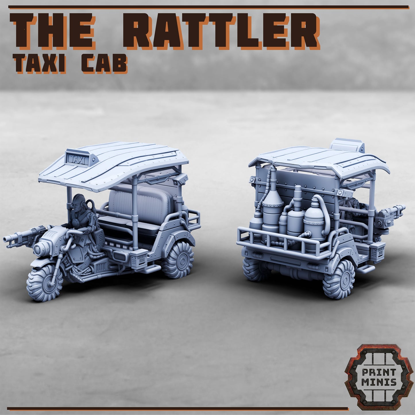 The Rattler, Grimdark Taxi Cab (Sculpted by PrintMinis)