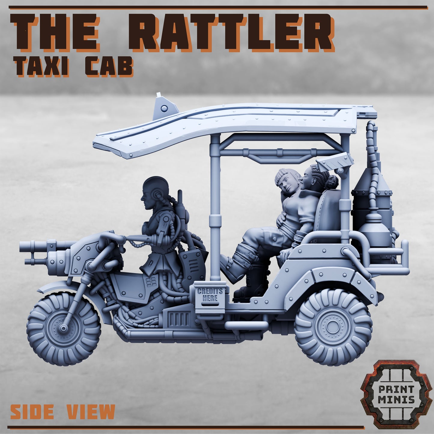 The Rattler, Grimdark Taxi Cab (Sculpted by PrintMinis)