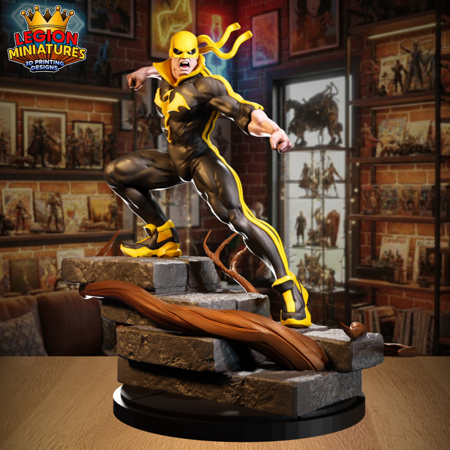 Immortal Chi Warrior - Iron Fist - 40mm miniature (Sculpted by Legion Miniatures) - 3D Printed Miniature