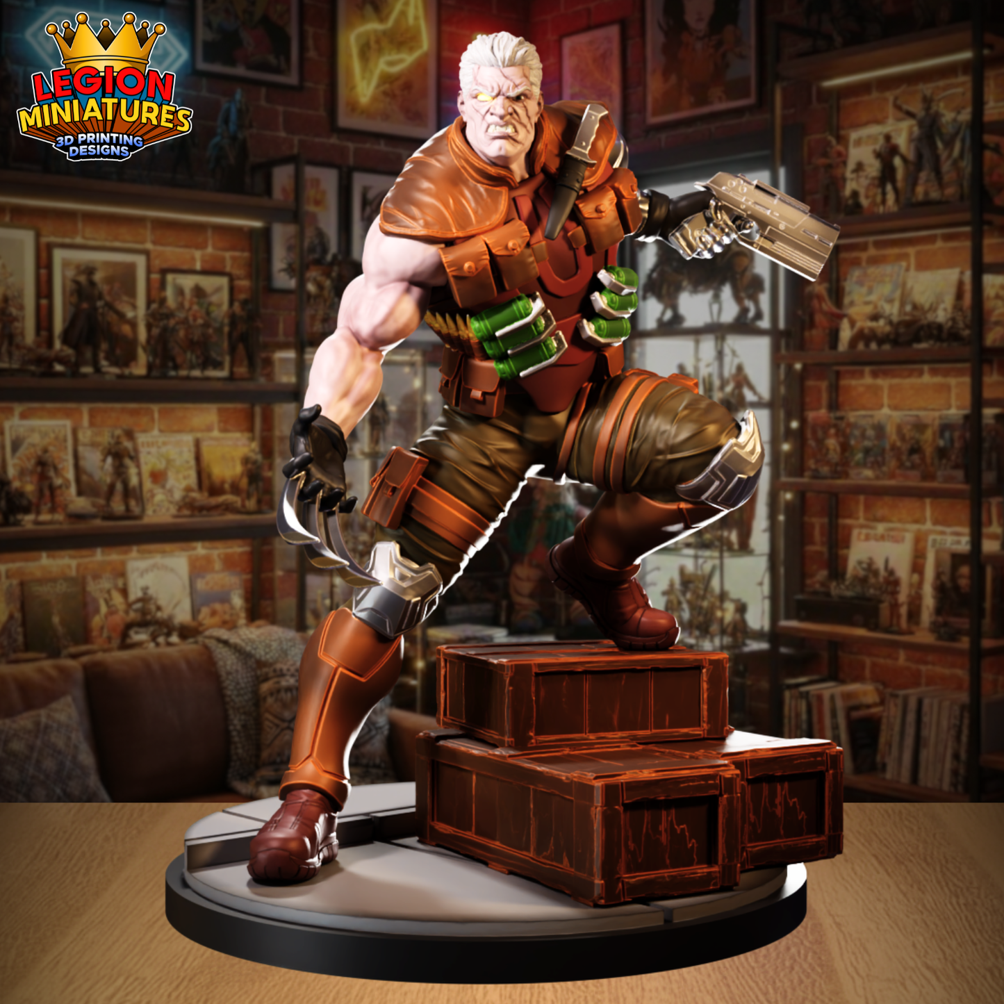 Future Claw Commander / Ultimate Cable - 40mm miniature (Sculpted by Legion Miniatures) - 3D Printed Miniature