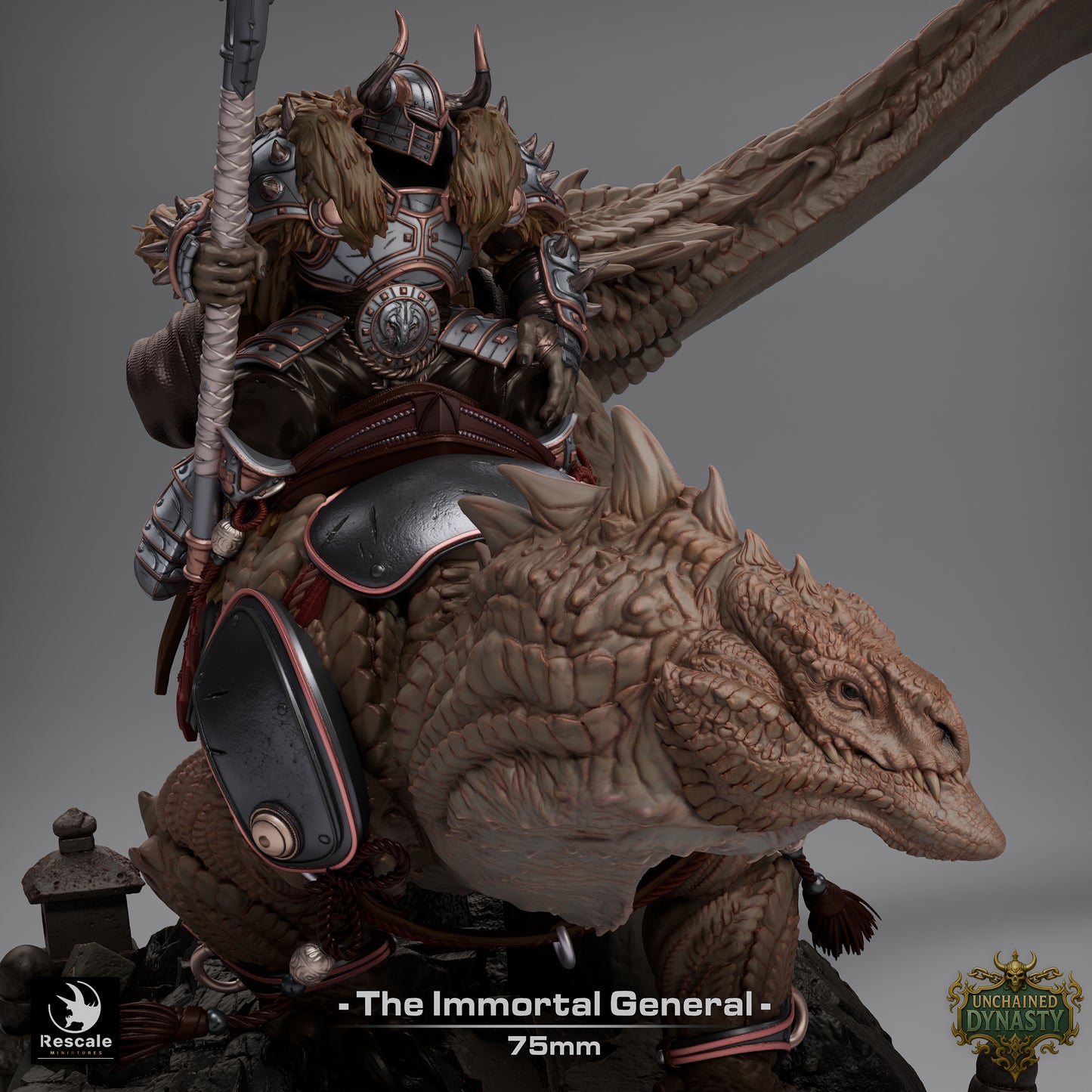 Immortal General Lizard (Sculpted by Rescale Miniatures) - 3D Printed Miniature