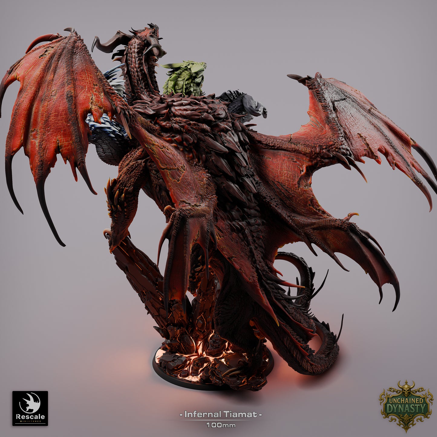 Infernal Dragon Tiamat (Sculpted by Rescale Miniatures) - 3D Printed Miniature