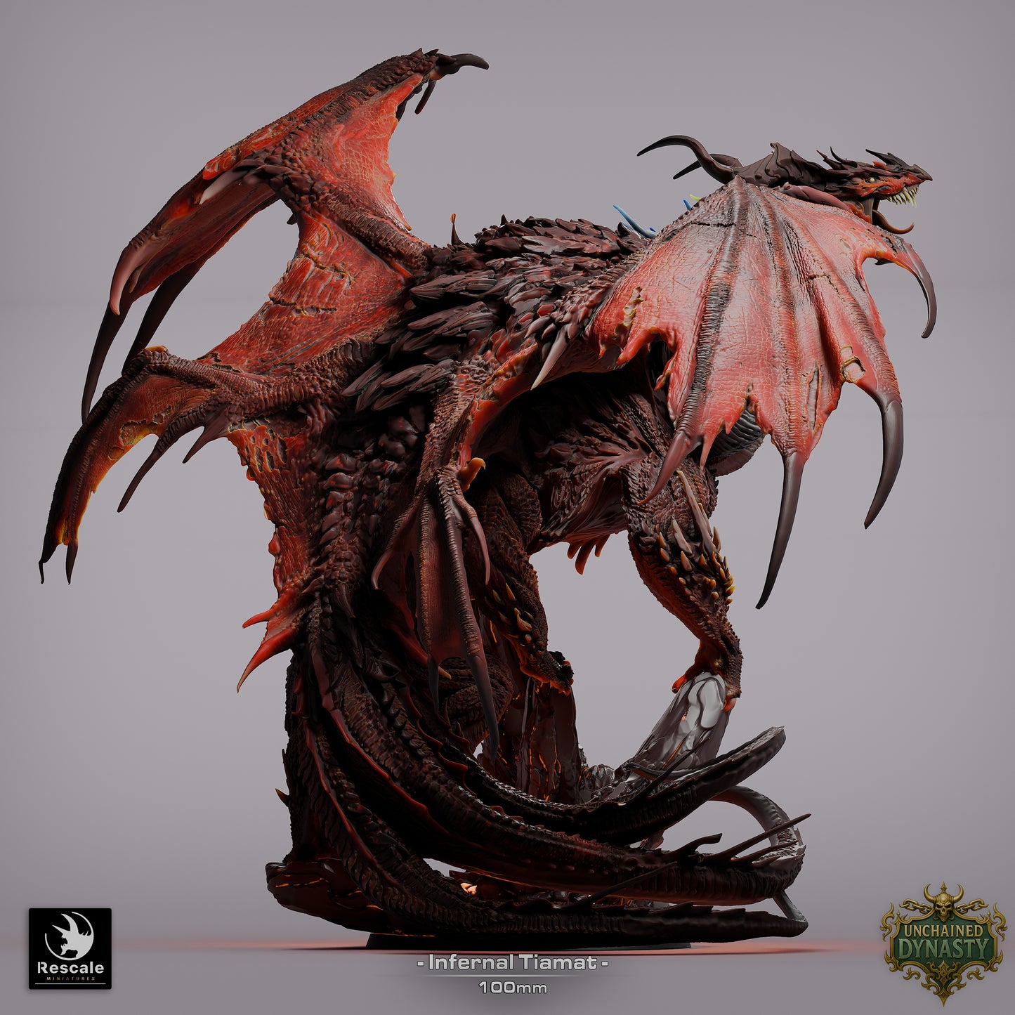 Infernal Dragon Tiamat (Sculpted by Rescale Miniatures) - 3D Printed Miniature