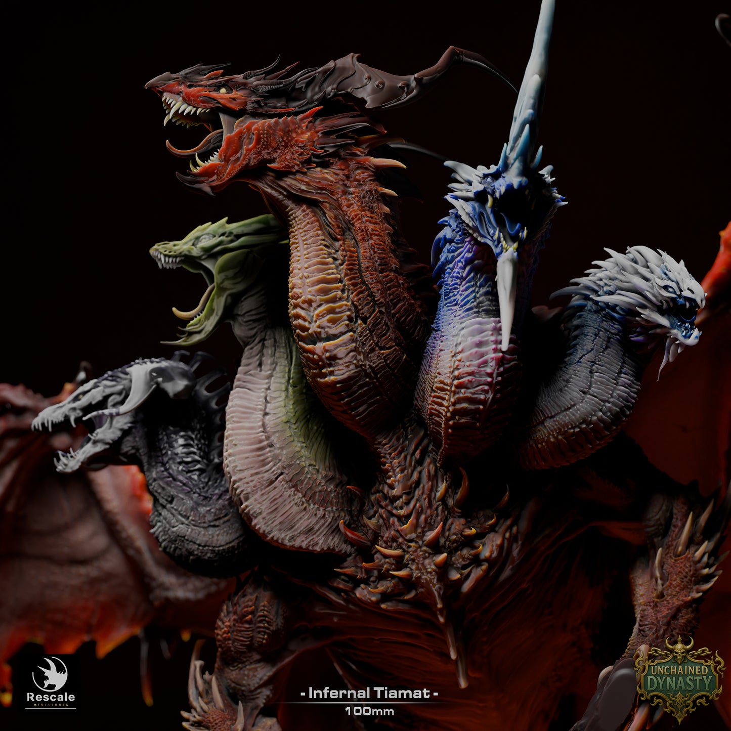 Infernal Dragon Tiamat (Sculpted by Rescale Miniatures) - 3D Printed Miniature