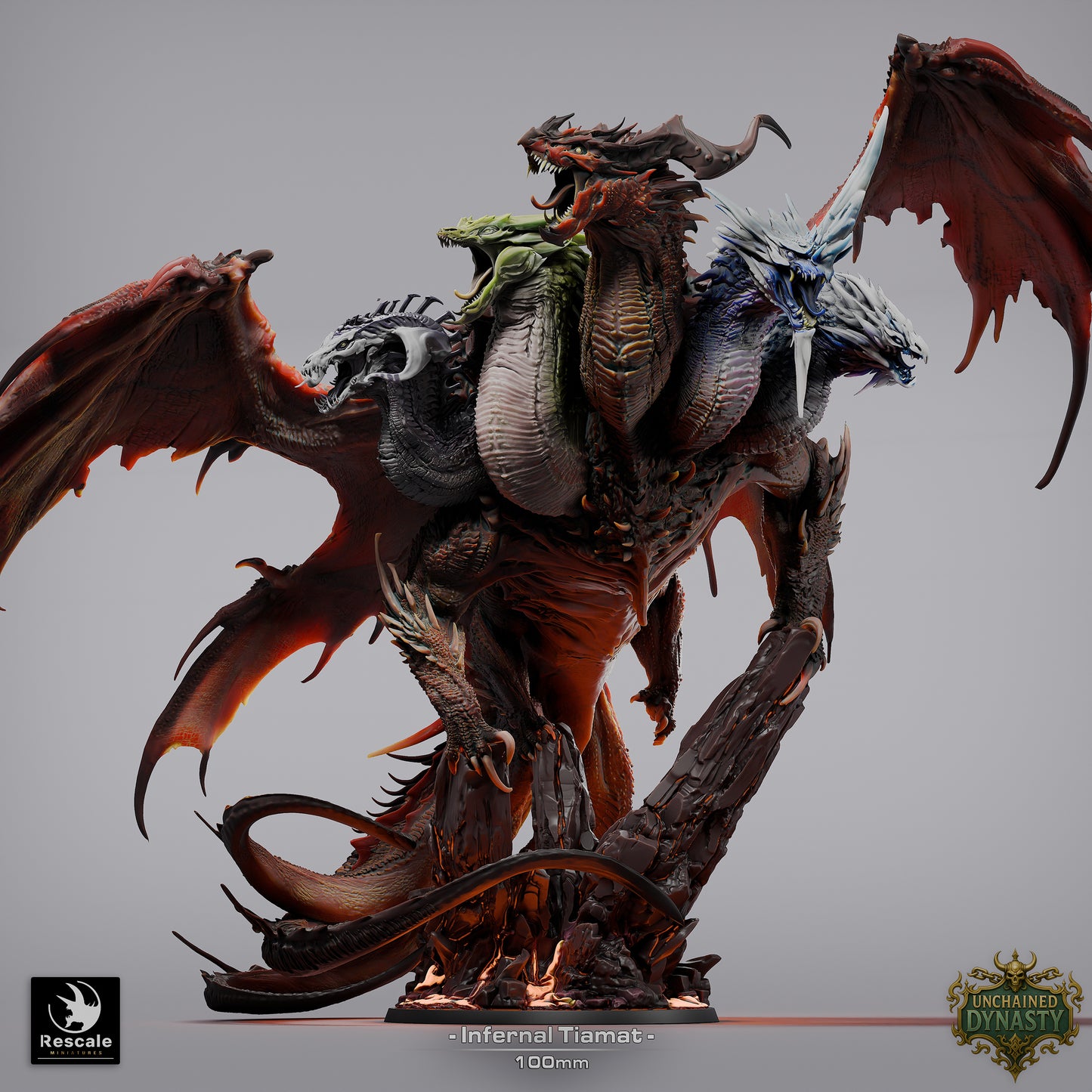 Infernal Dragon Tiamat (Sculpted by Rescale Miniatures) - 3D Printed Miniature