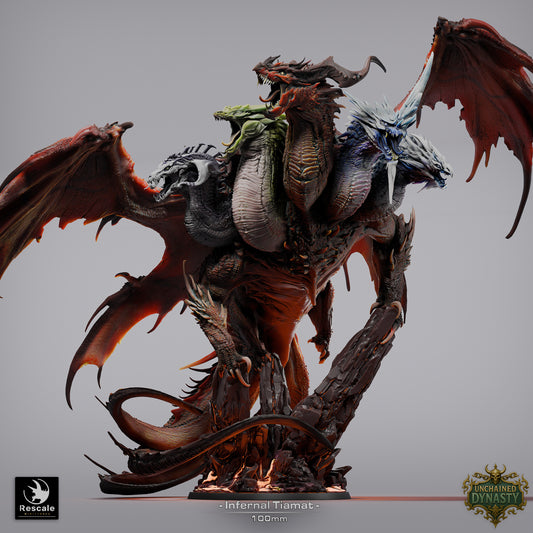 Infernal Dragon Tiamat (Sculpted by Rescale Miniatures) - 3D Printed Miniature