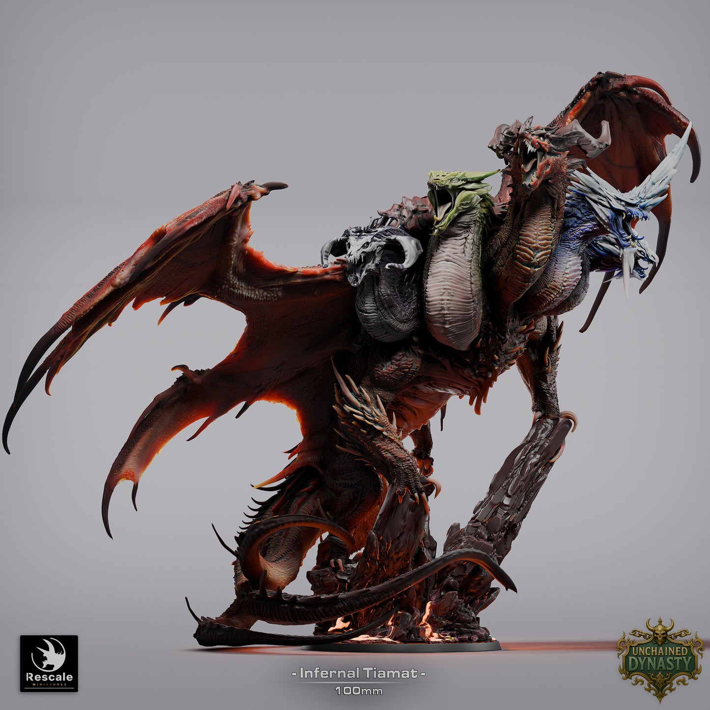 Infernal Dragon Tiamat (Sculpted by Rescale Miniatures) - 3D Printed Miniature