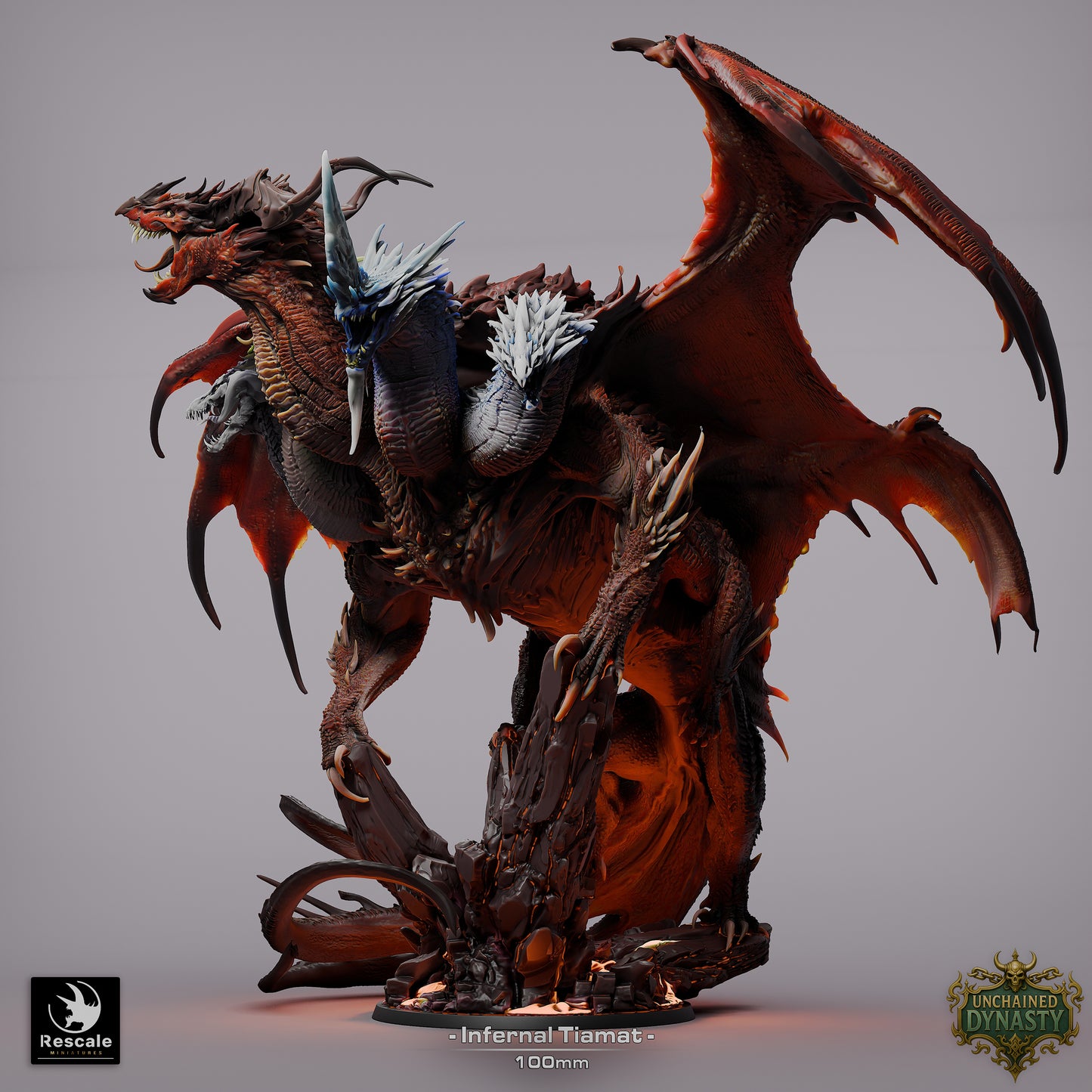 Infernal Dragon Tiamat (Sculpted by Rescale Miniatures) - 3D Printed Miniature