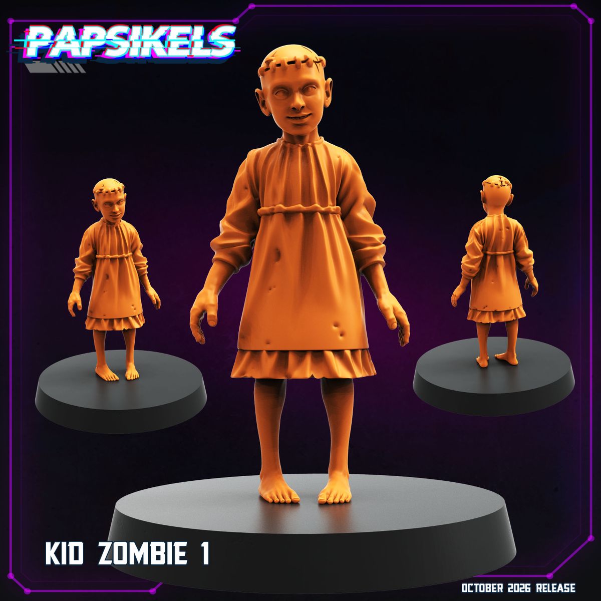 Kid Zombies (5) 32mm resin miniature by Papsikels