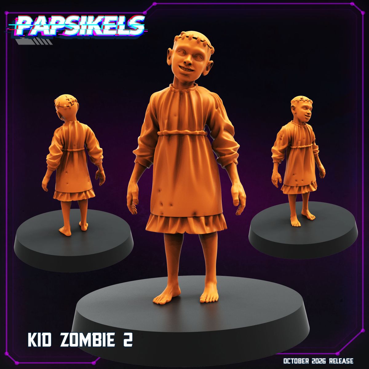 Kid Zombies (5) 32mm resin miniature by Papsikels