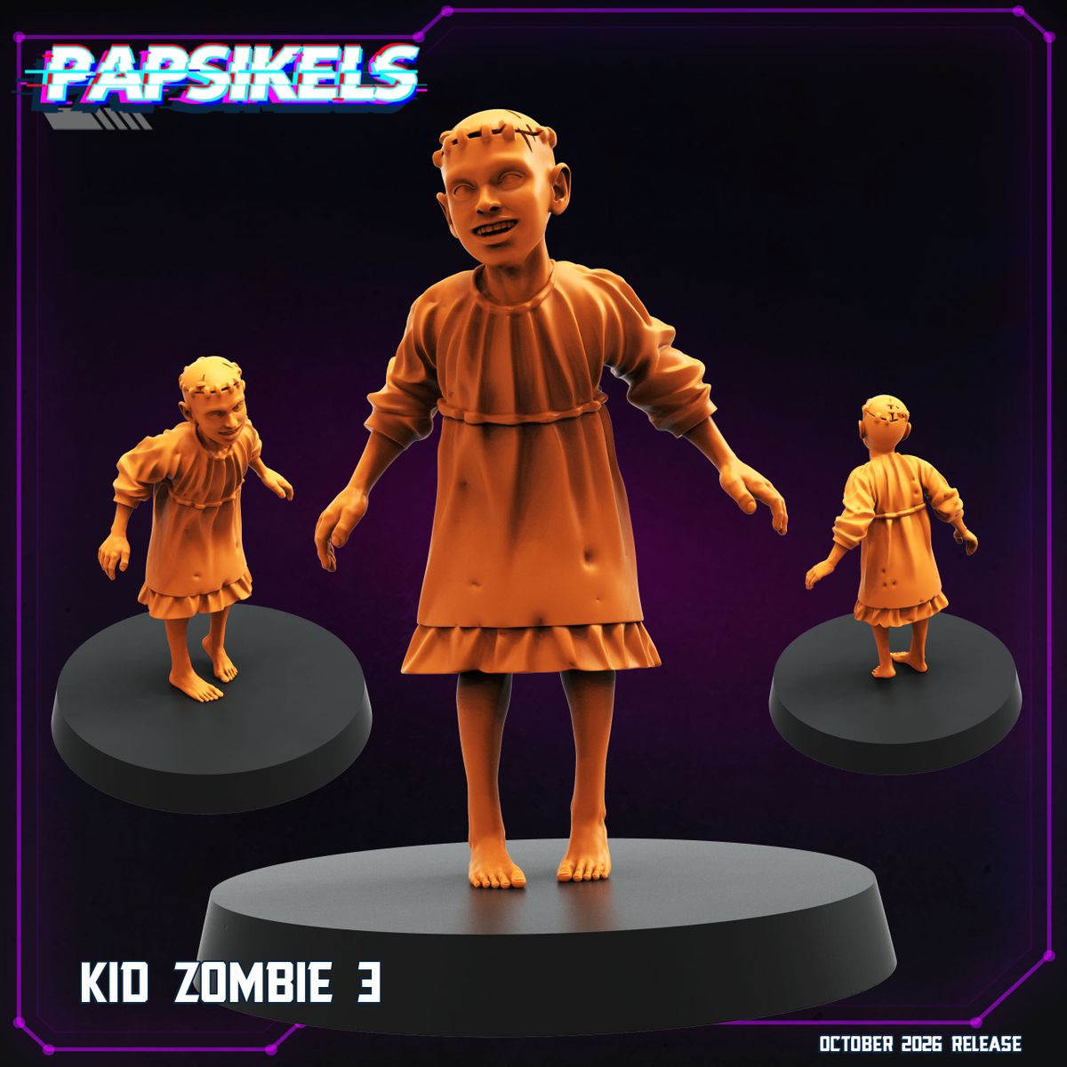 Kid Zombies (5) 32mm resin miniature by Papsikels