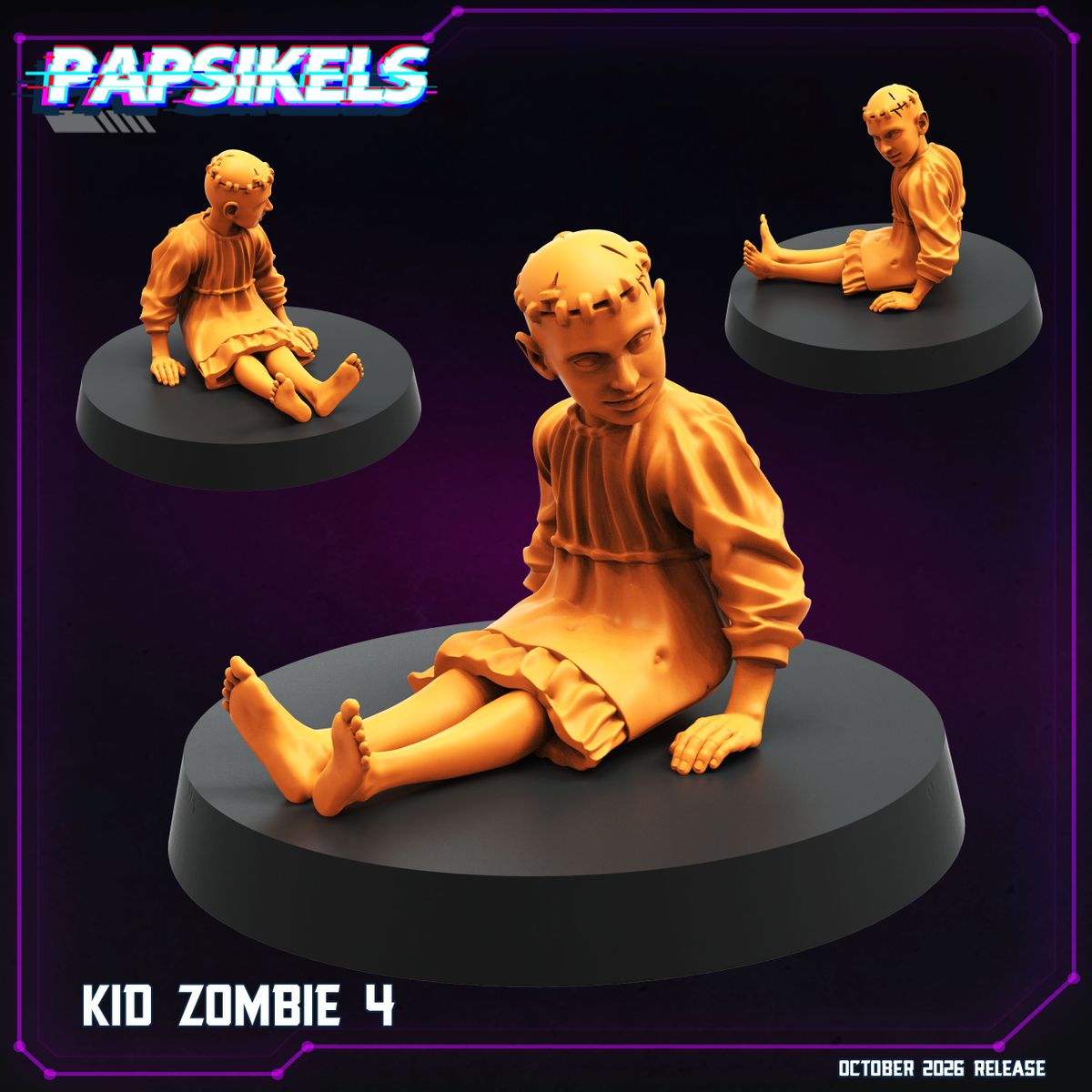 Kid Zombies (5) 32mm resin miniature by Papsikels