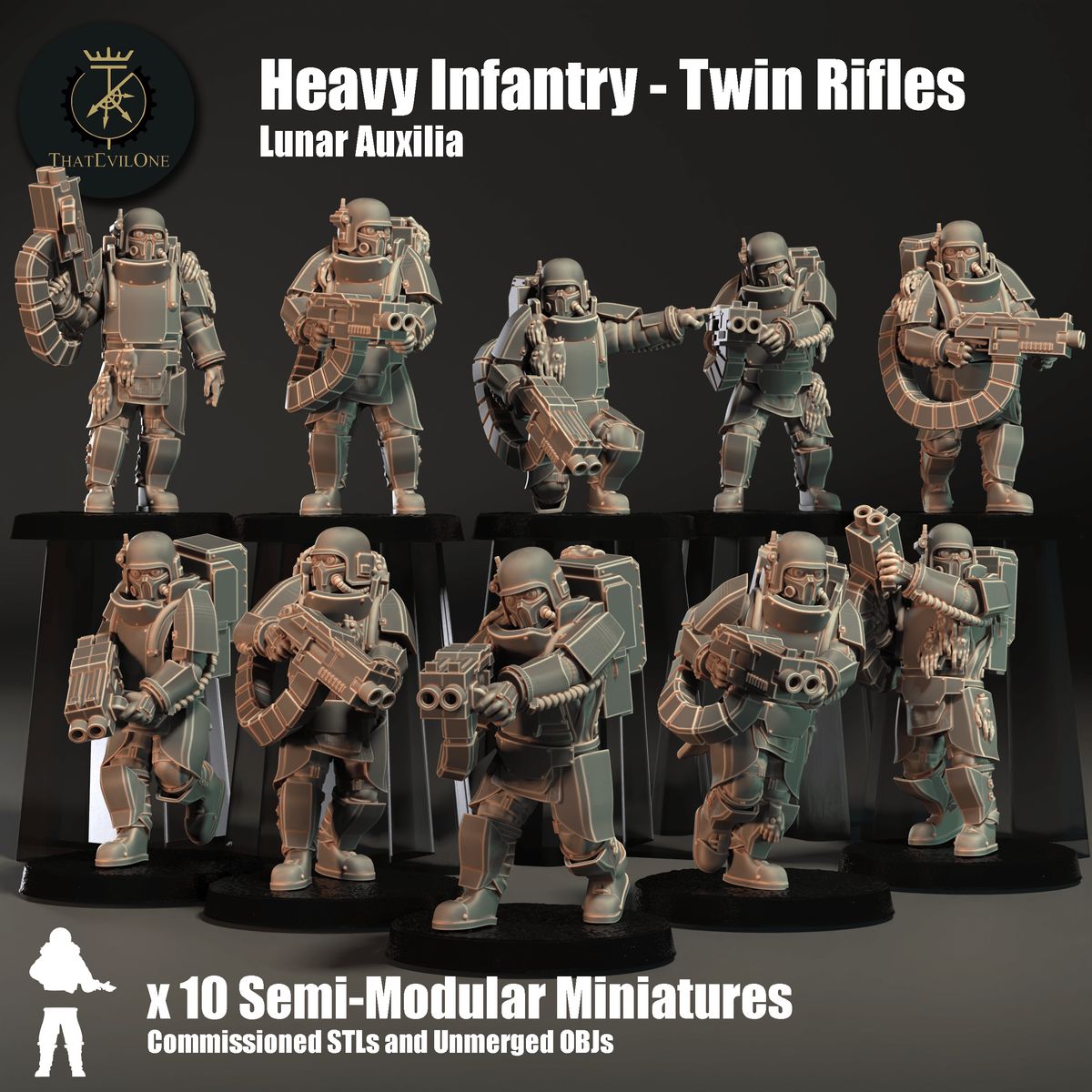 Heavy Infantry Twin Rifles (sculpted by That Evil One)