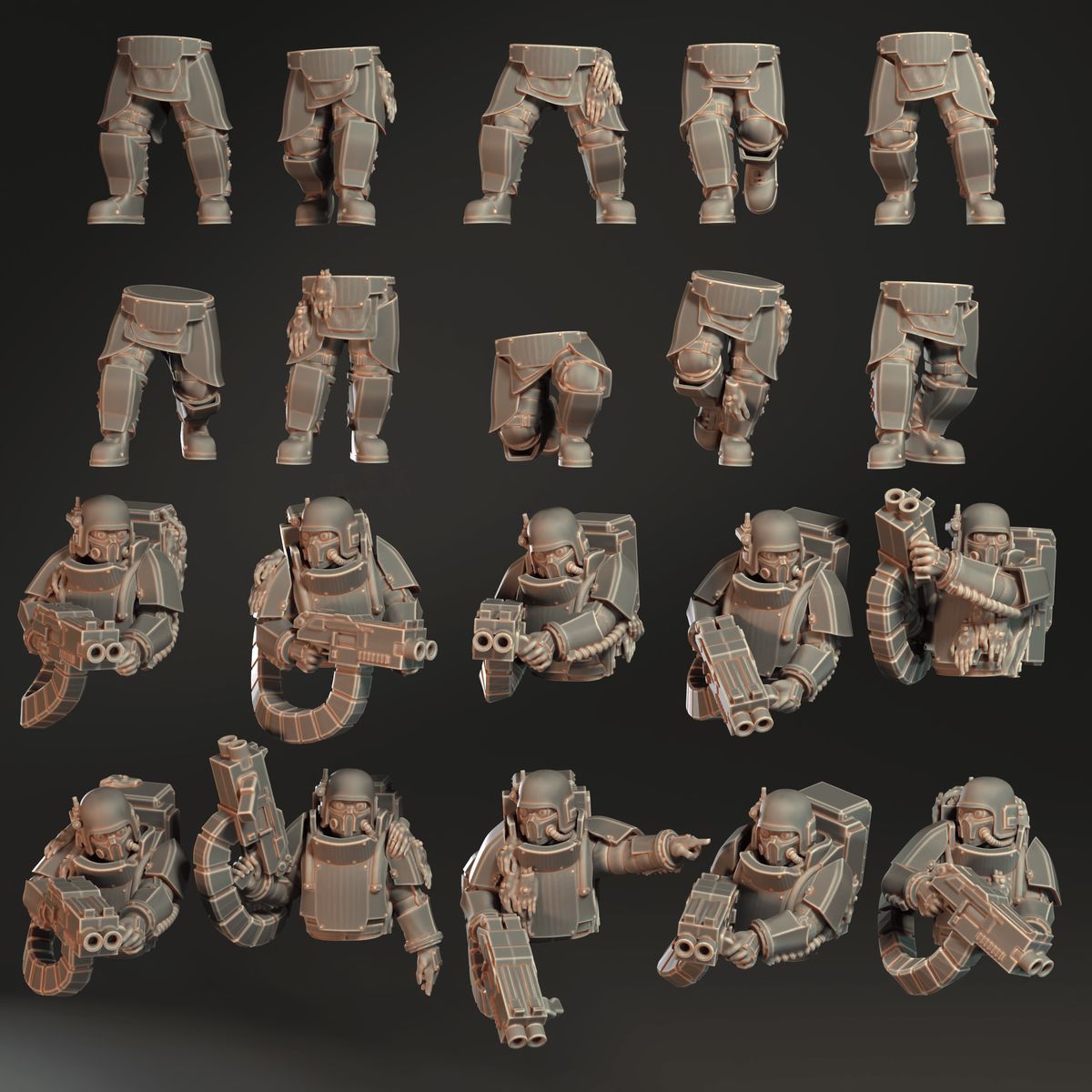 Heavy Infantry Twin Rifles (sculpted by That Evil One)