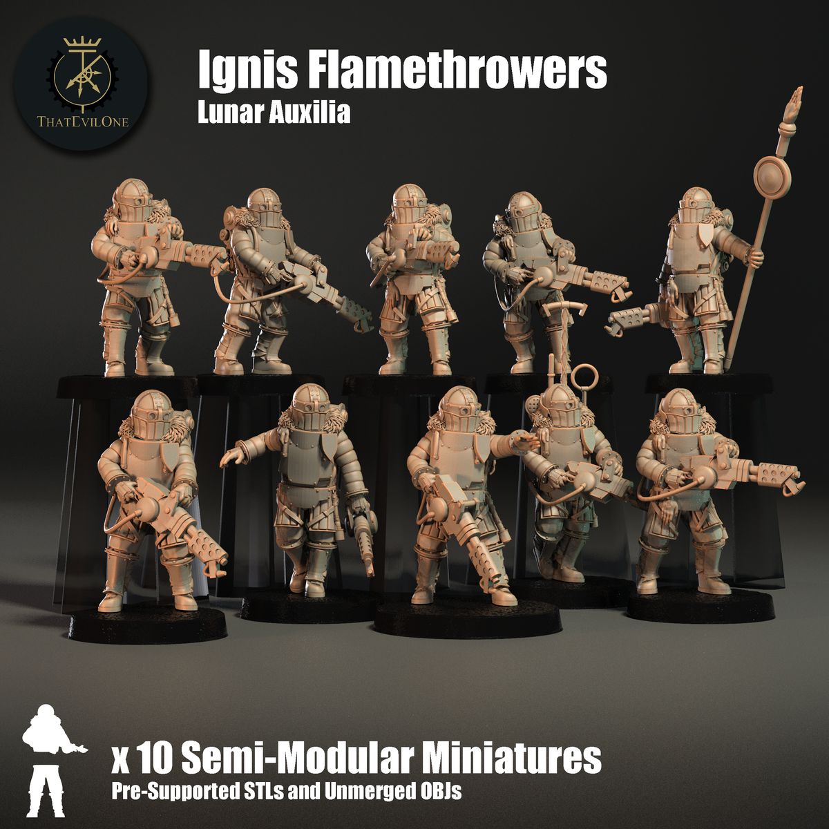 Lunar Auxilia Modular Flamers (sculpted by That Evil One)