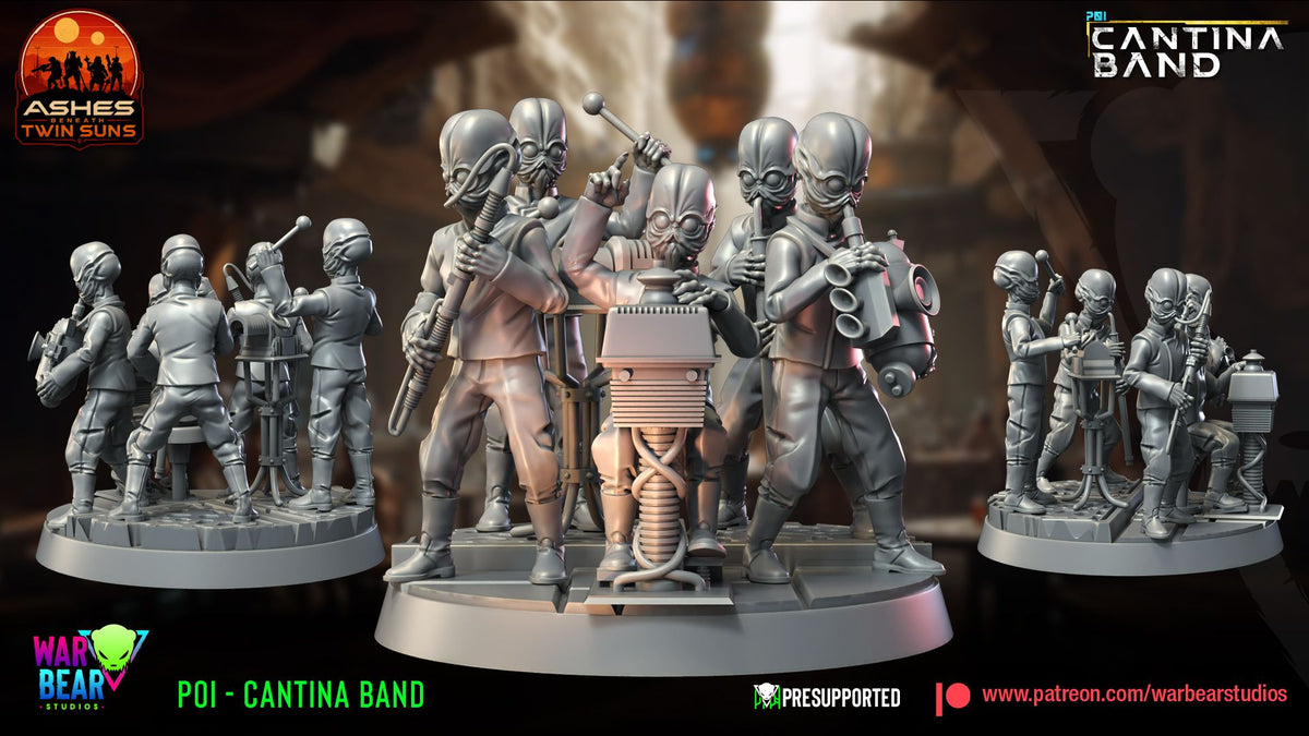 Cantina Band miniatures close-up