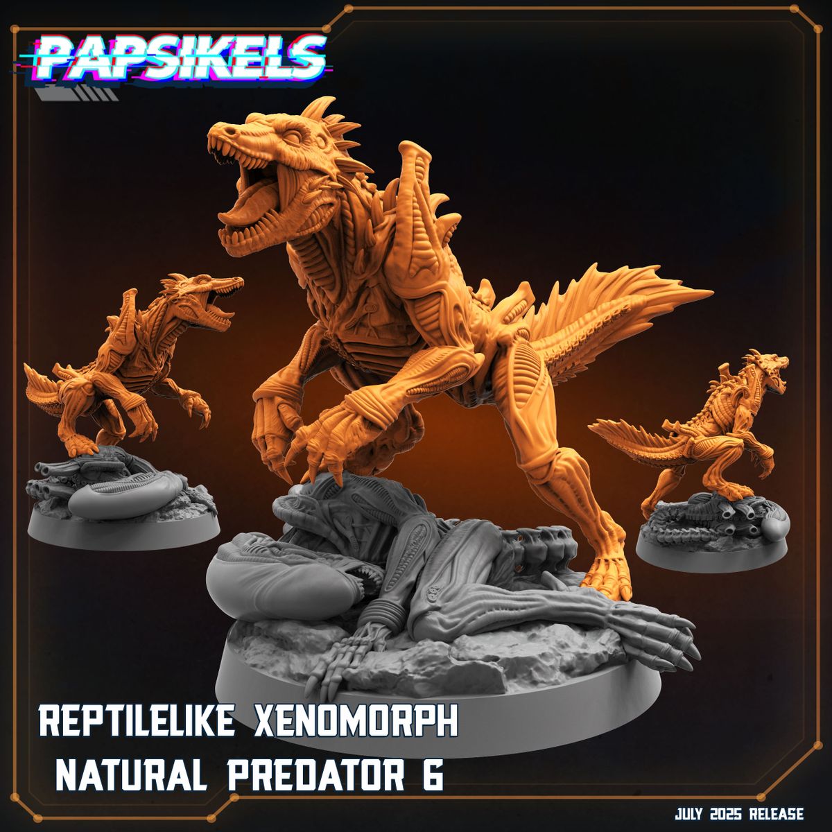 Reptilelike Xenomorph Natural Predators - Set of 7 (Sculpted by Papsikels)