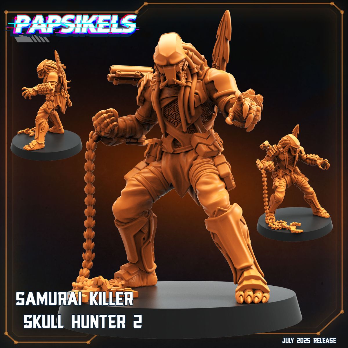 Samurai Killer Skull Hunter - Predator Fan Art (Sculpted by Papsikels)