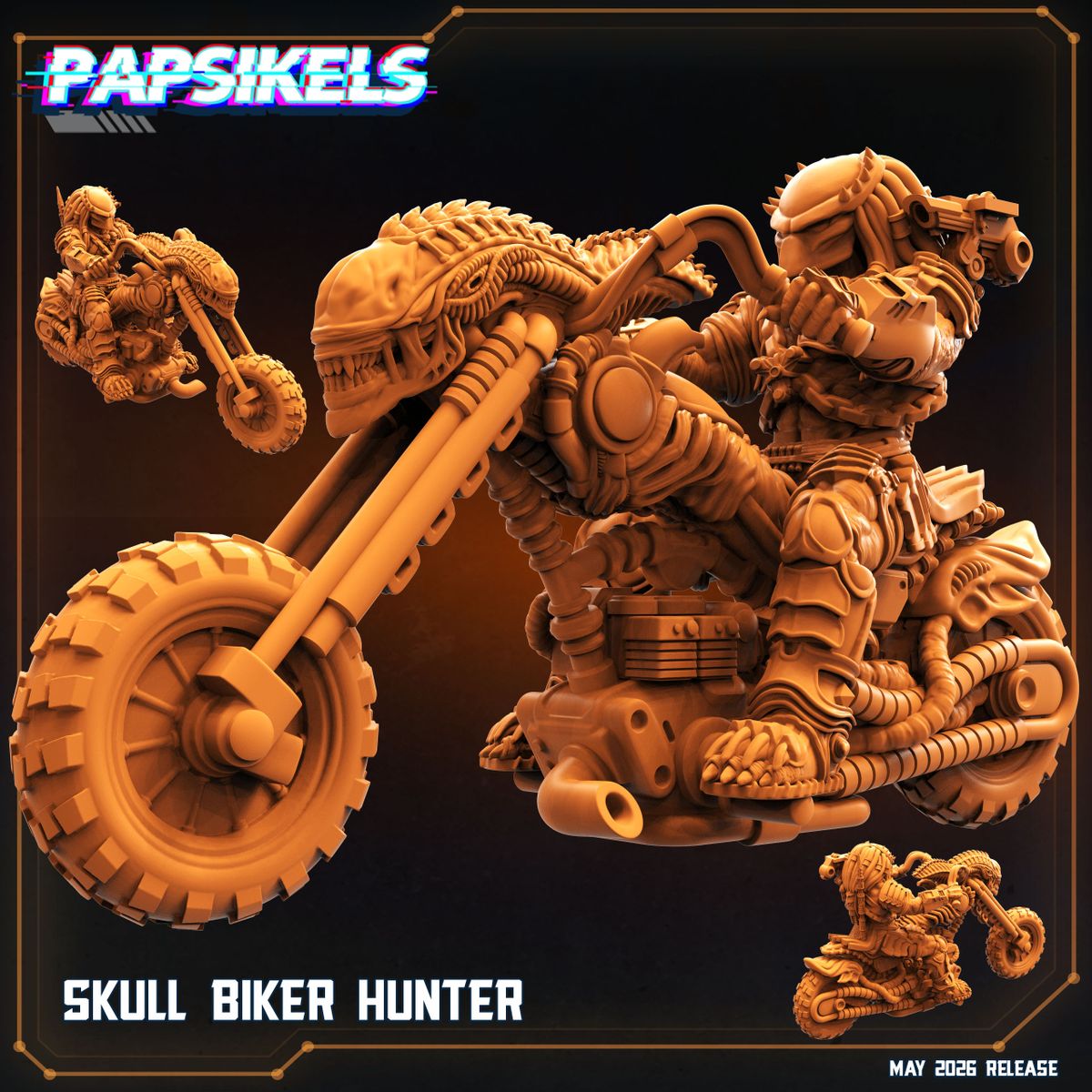 Skull Biker Hunter - Predator Fan Art (Sculpted by Papsikels)