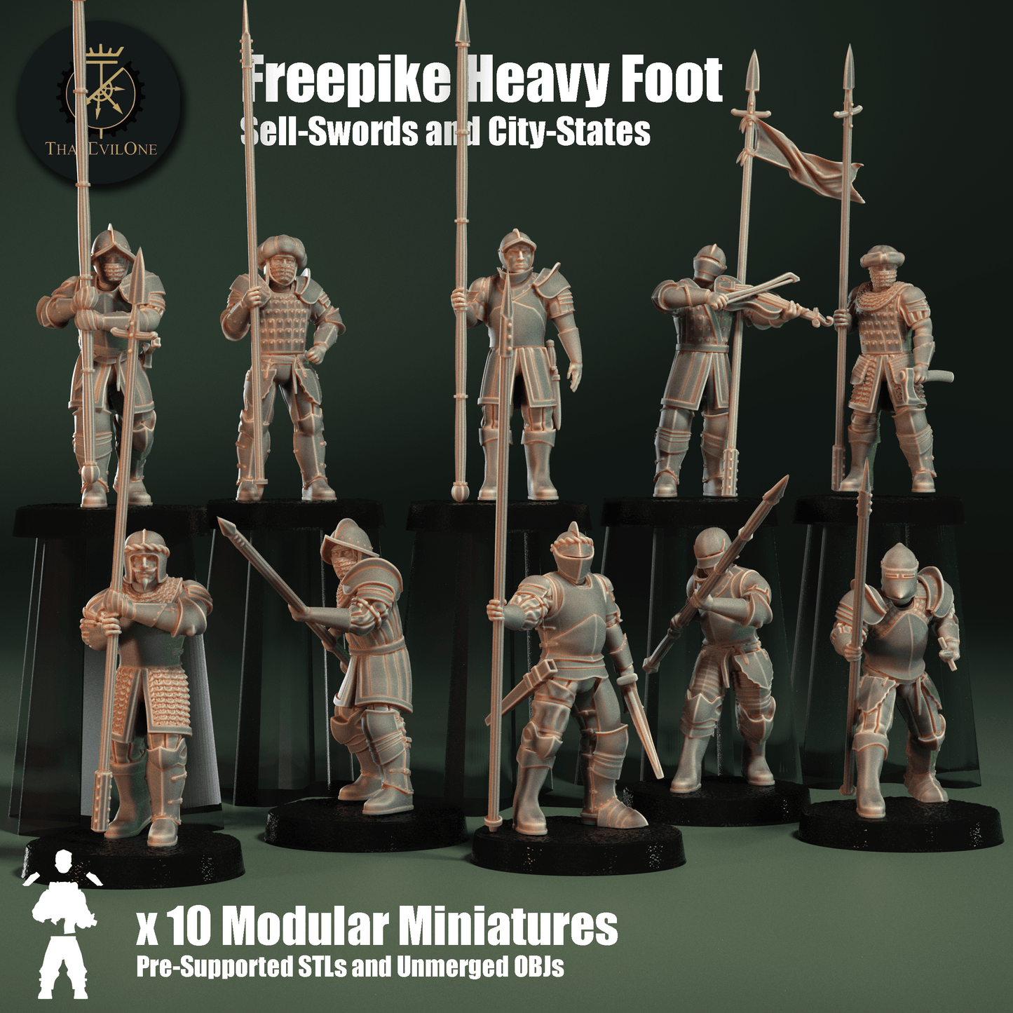 Freepike Heavy Foot - set of 10 (Sculpted by ThatEvilOne)