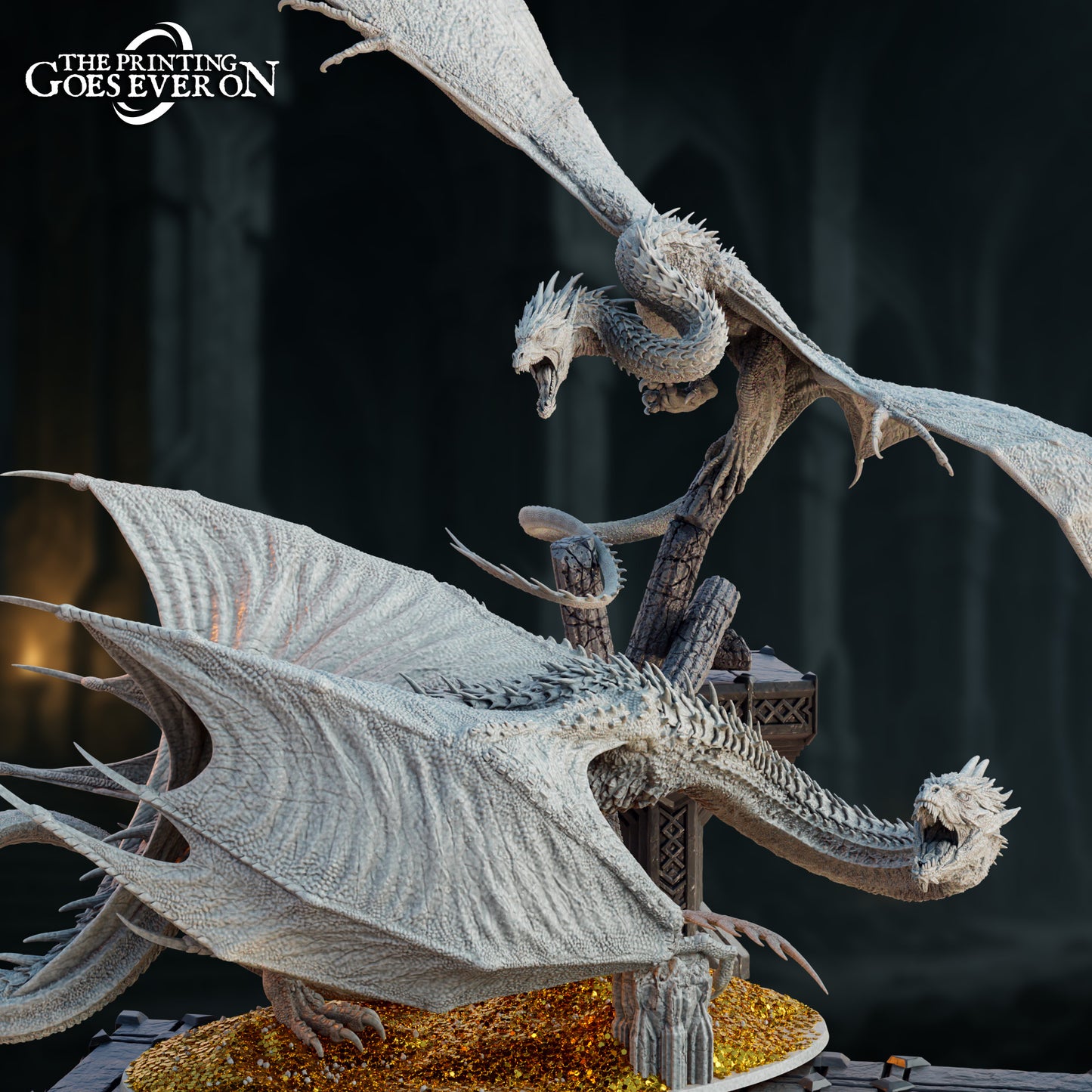 Selthrax Gargantuan Dragon - Two Poses (Sculpted by The Printing Goes Ever On)