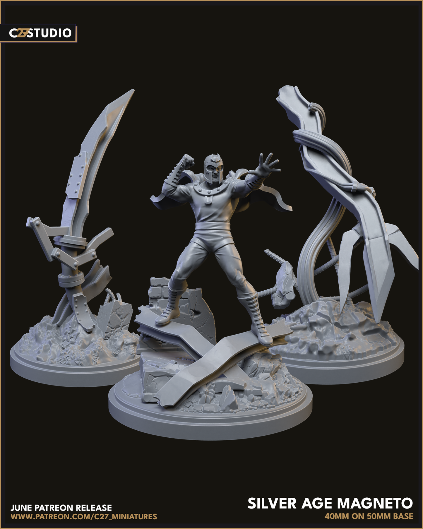 Silver Age Magneto with Constructs (Sculpted by C27 Studios)