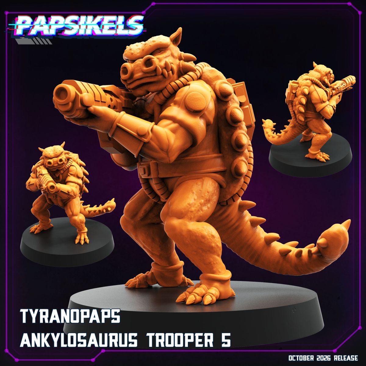 Ankylosaurus Trooper 5 32mm resin miniature by Papsikels
