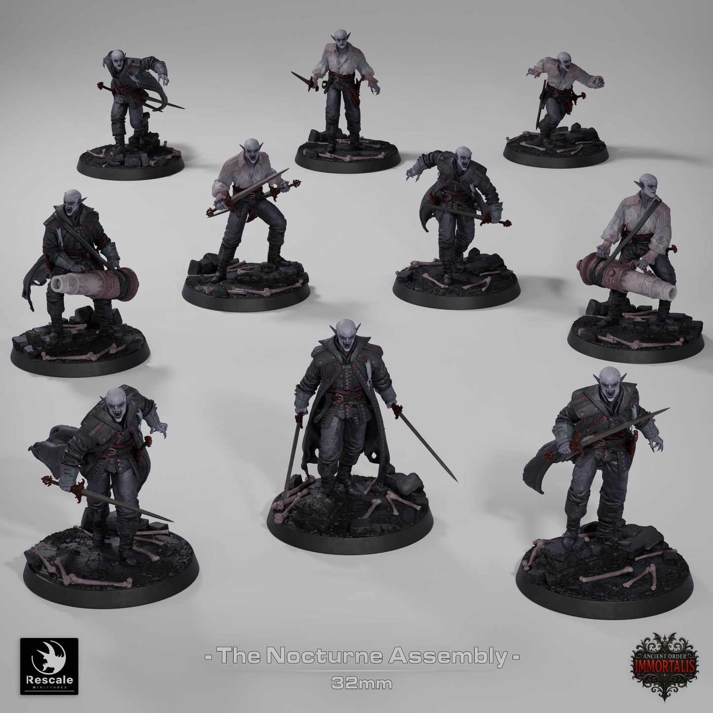 Nocturne Assembly - set of 10 (Sculpted by Rescale Miniatures) - 3D Printed Miniature