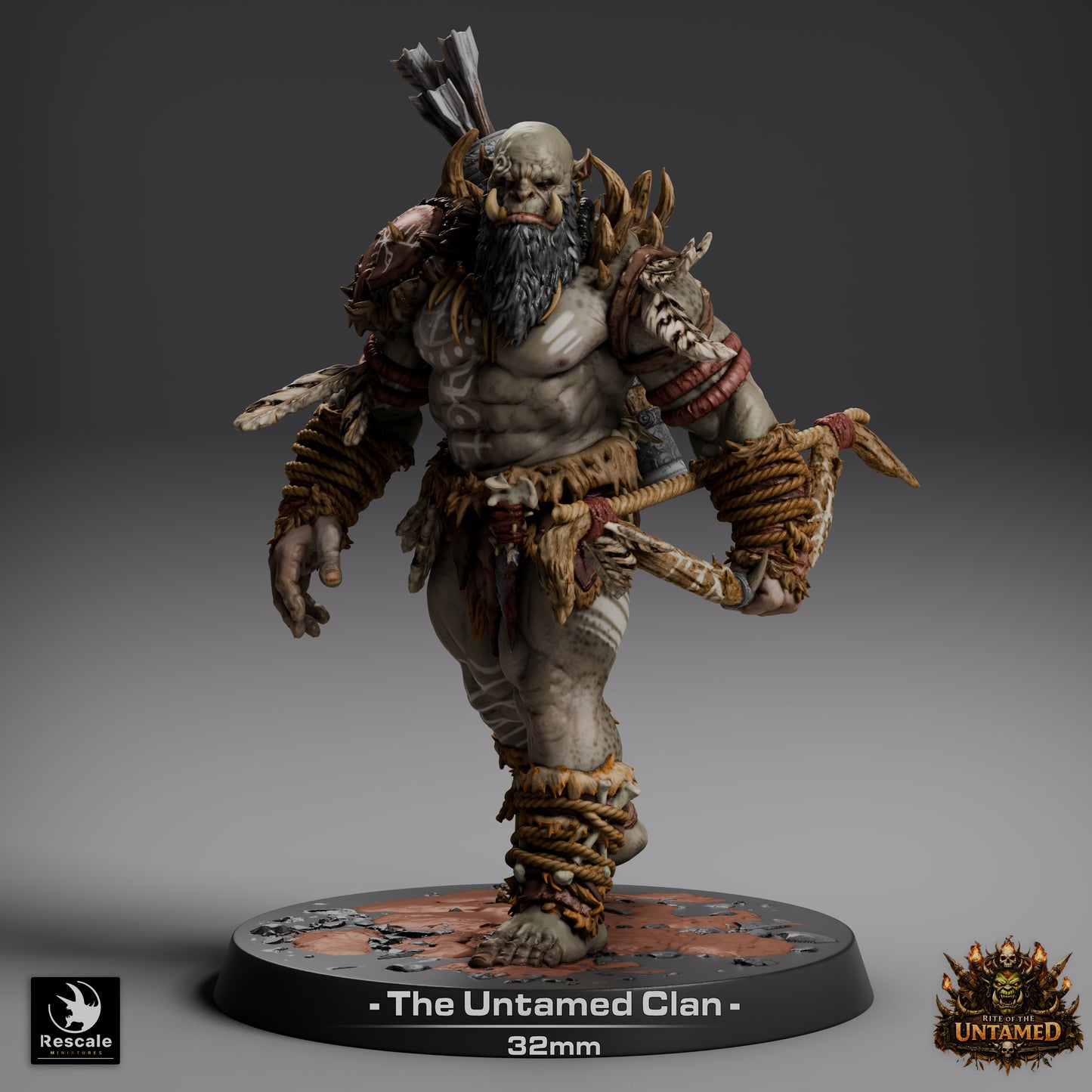 Orcs of the Untamed Clan - set of 16 - 3D Printed Miniatures (Sculpted by Rescale Miniatures)