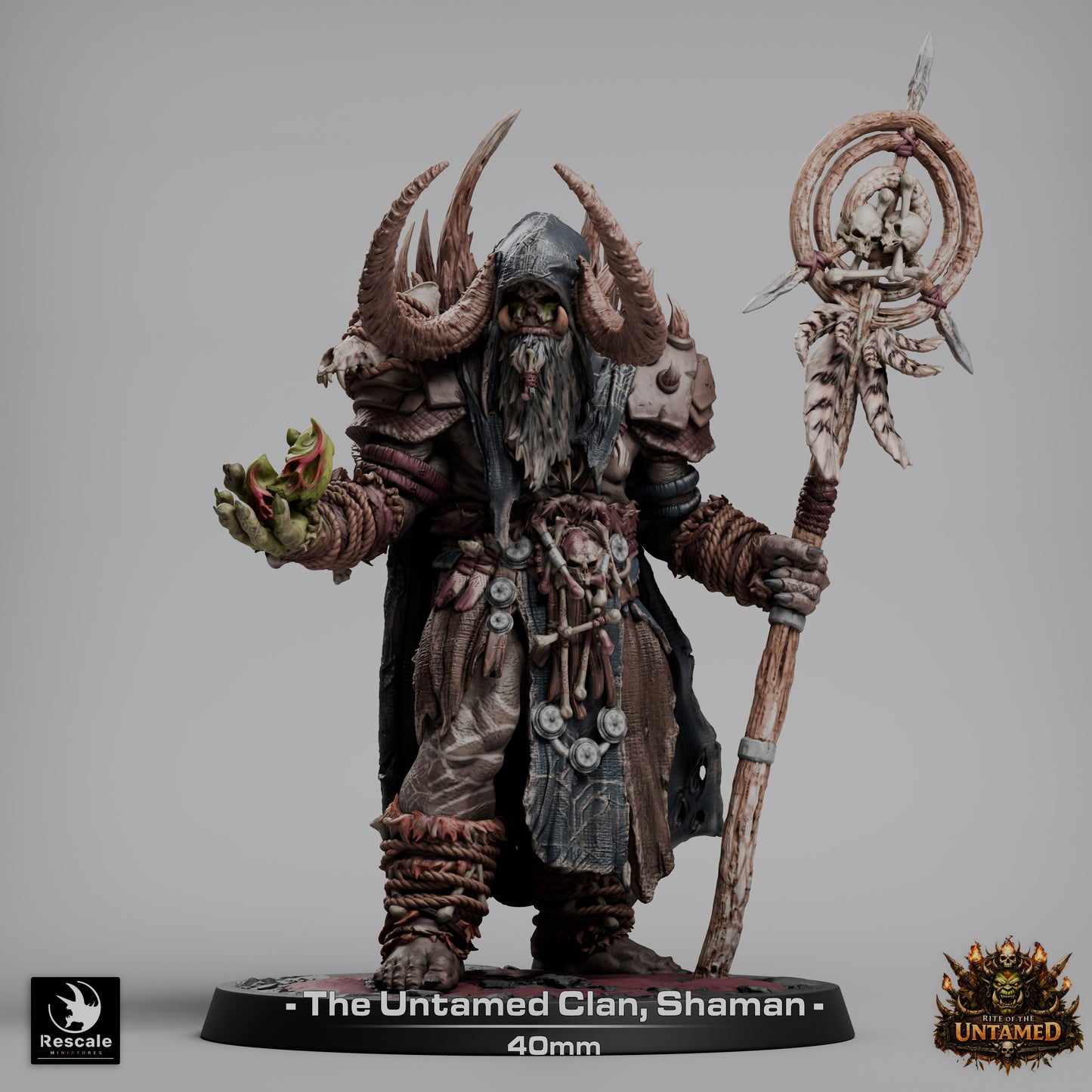 Orc Untamed Shaman - 3D Printed Miniature
