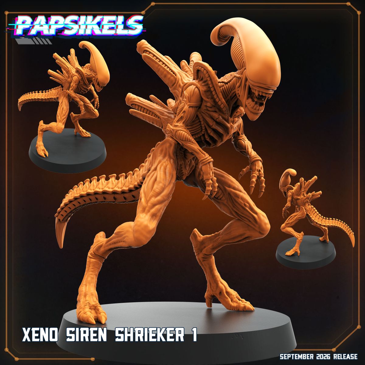 Xeno Siren Shrieker 1 32mm resin miniature by Papsikels