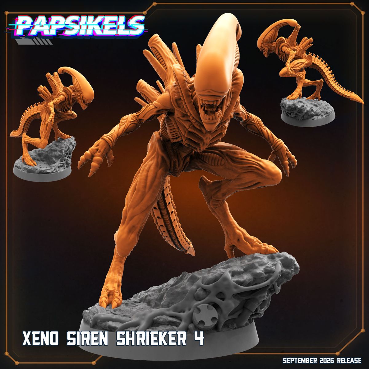 Xeno Siren Shrieker 4 32mm resin miniature by Papsikels