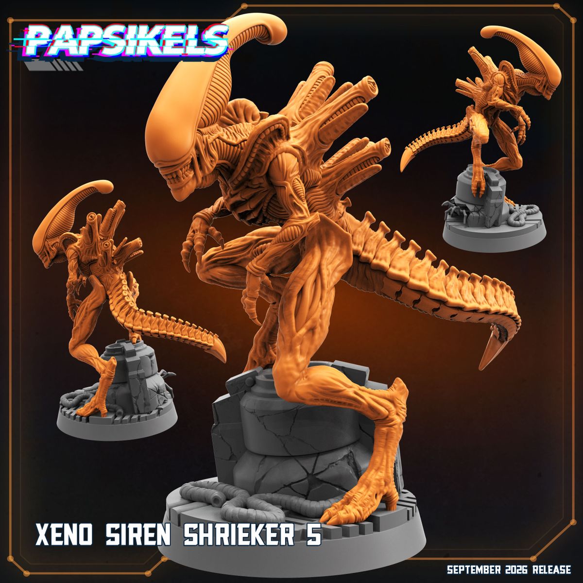 Xeno Siren Shrieker 5 32mm resin miniature by Papsikels