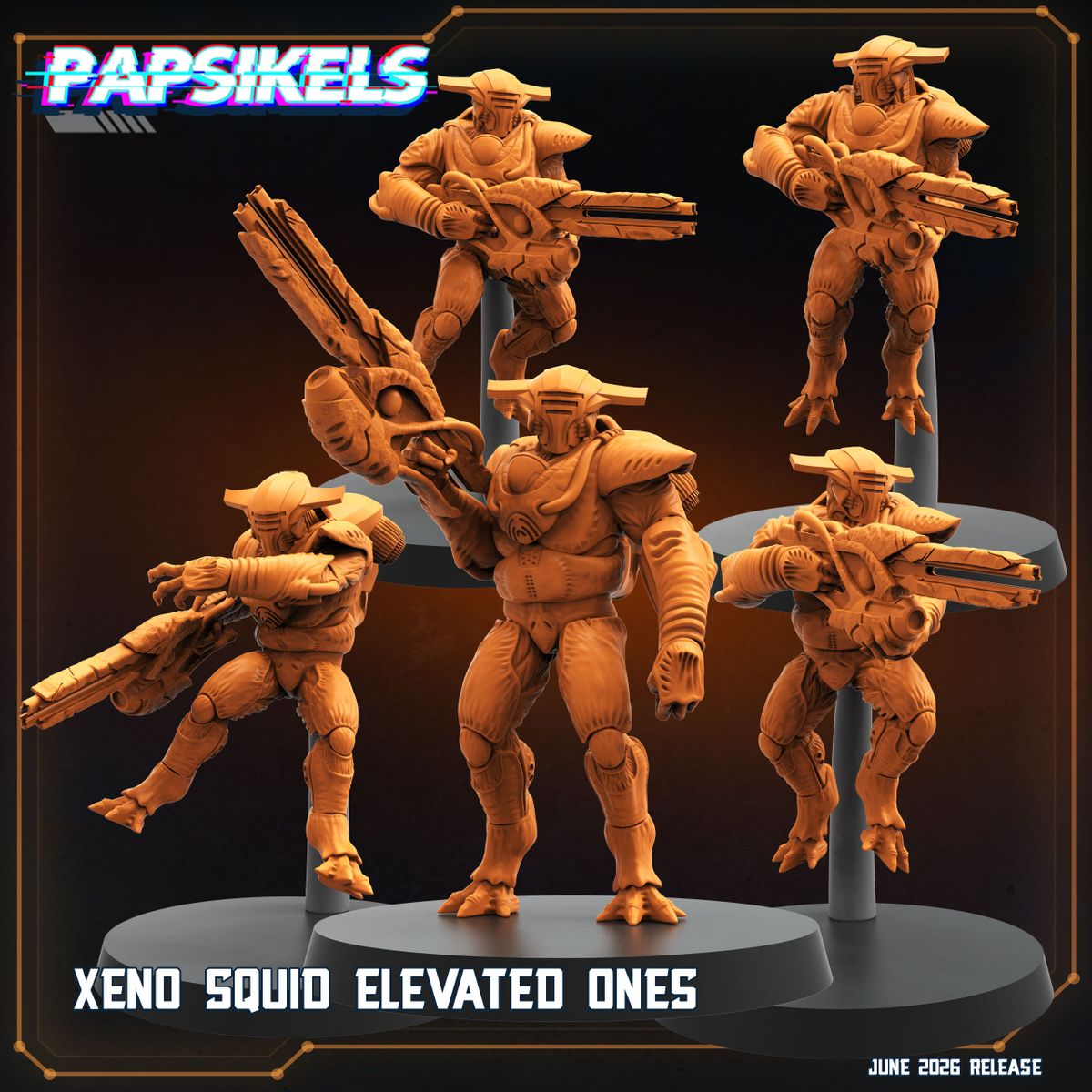 Xeno Squid Elevated Ones - Set of 5 (Sculpted by Papsikels)
