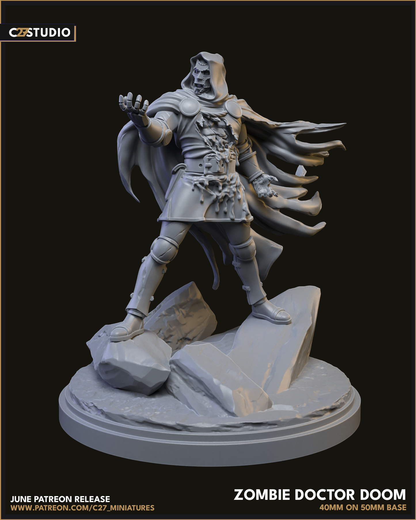 Zombie Doctor Doom (Sculpted by C27 Studios)