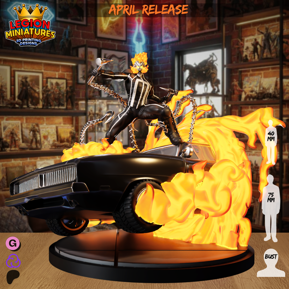 Ghost Rider fan-art miniature by Legion Miniatures