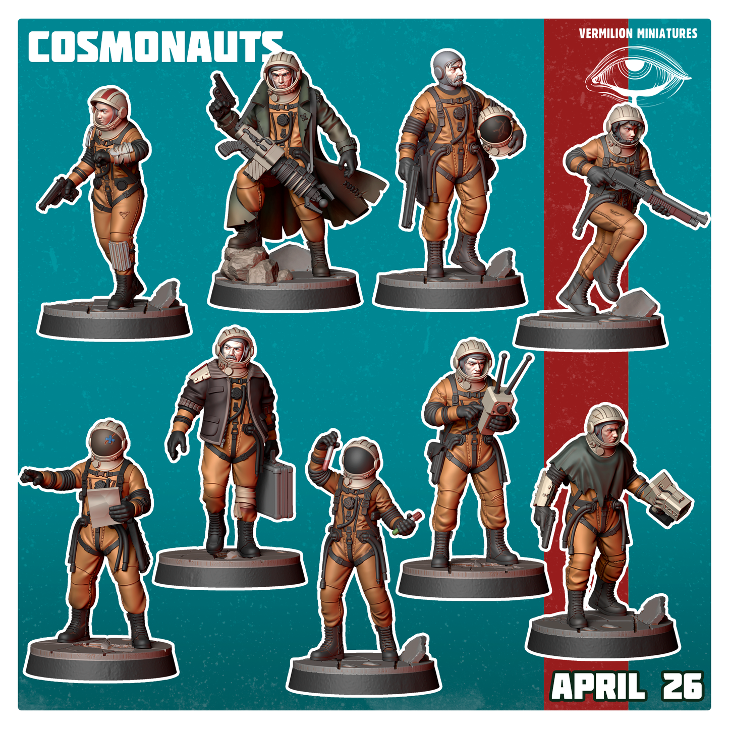 Cosmonauts Collection – Full Set of 9 (Sculpted by Vermillion Miniatures)
