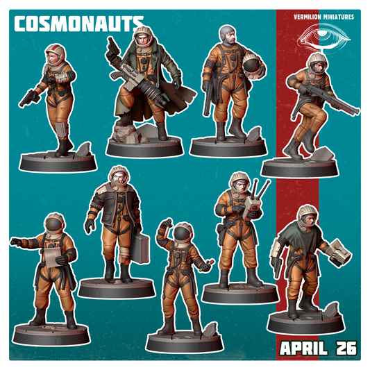 Cosmonauts Collection – Full Set of 9 (Sculpted by Vermillion Miniatures)