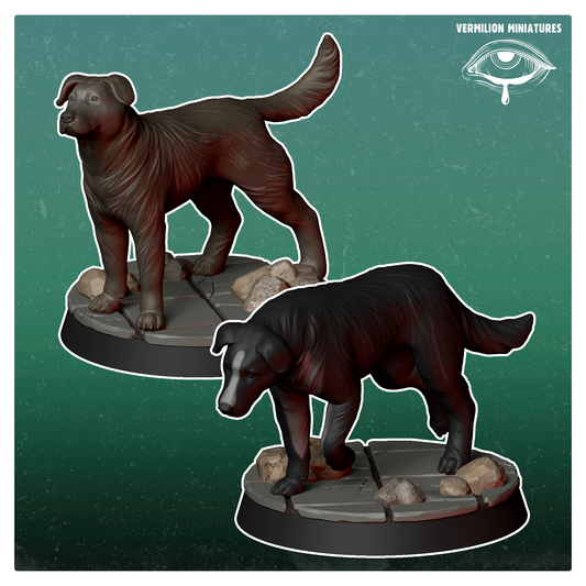 Dogs - set of 2  - Trade Post Collection (Sculpted by Vermillion Miniatures)