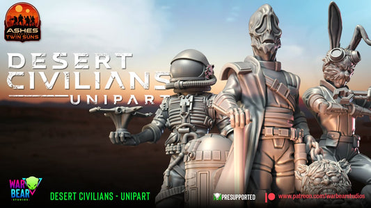 Desert Civilians - Unipart - set of 16 (Sculpted by War Bear Studios)