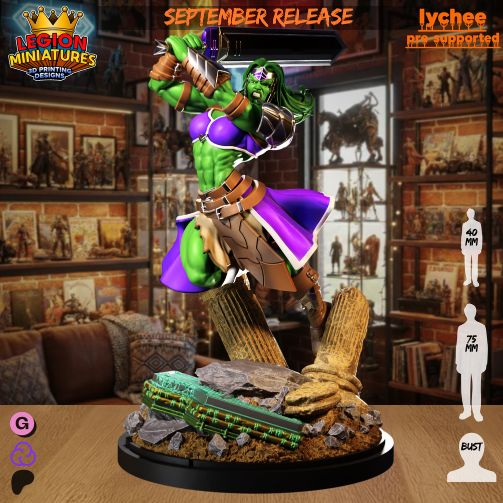 Imperial She-Hulk fan-art miniature by Legion Miniatures