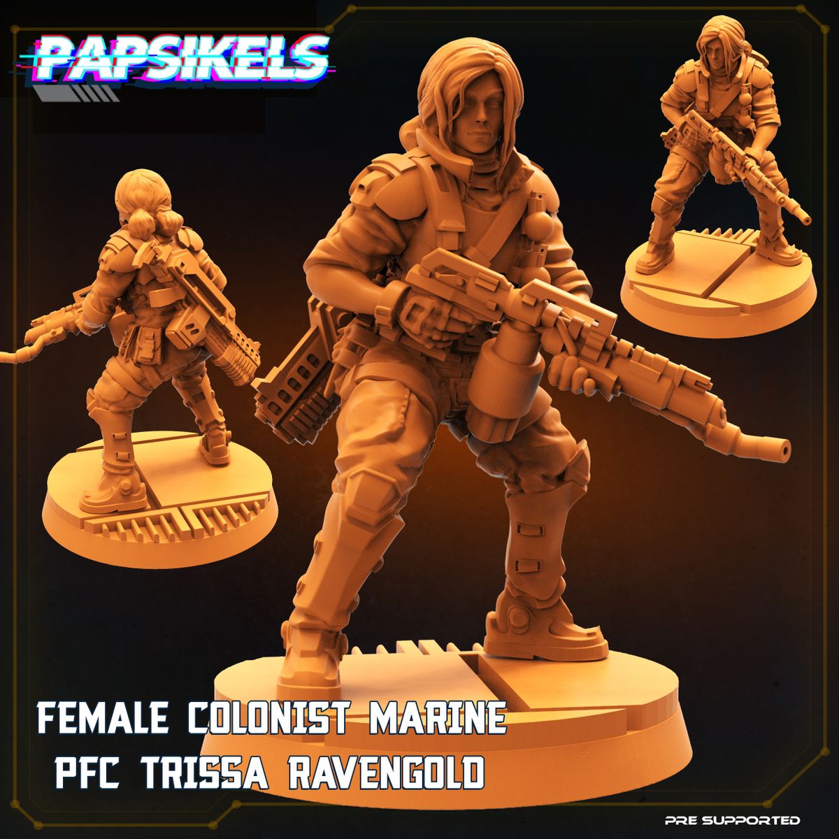 Female Colonist Marine PFC Trissa Ravengold (Sculpted by Papsikels)