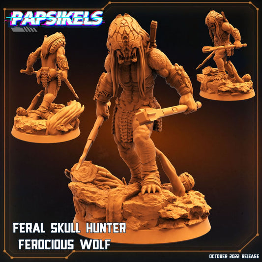 Feral Skull Hunter Ferocious Wolf - Predator Fan Art (Sculpted by Papsikels)