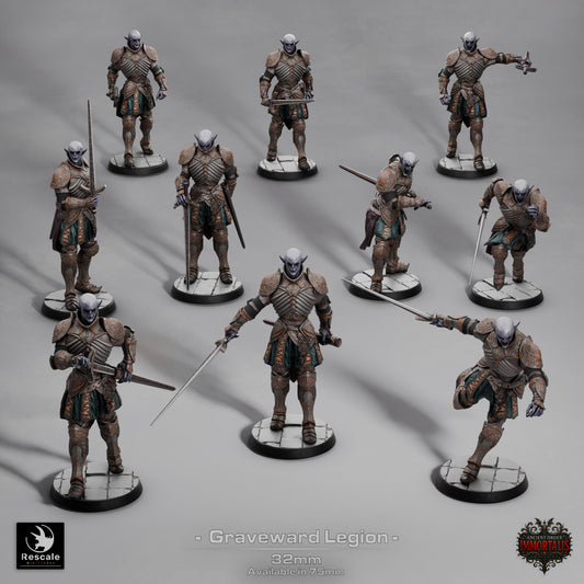 Graveward Legion - set of 10 (Sculpted by Rescale Miniatures) - 3D Printed Miniature